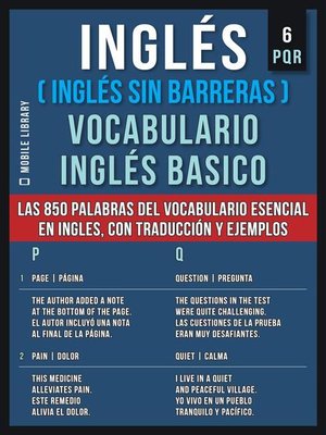 cover image of Inglés (Inglés Sin Barreras) Vocabulario Inglés Basico--6--PQR